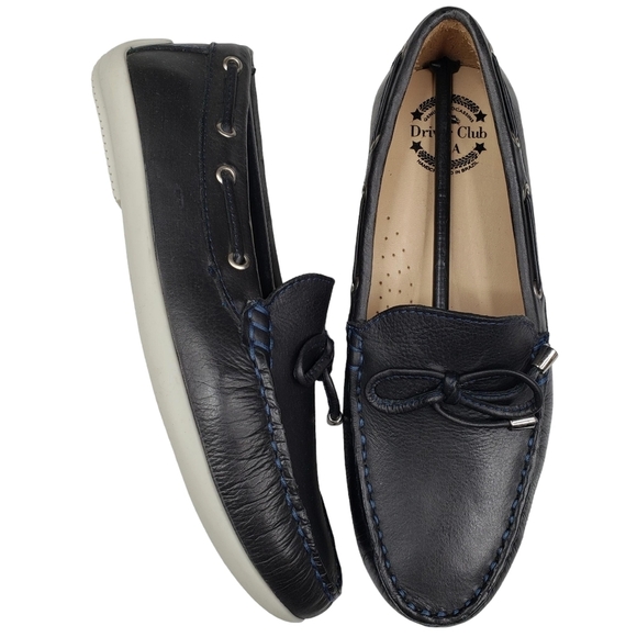 Driver Club USA | NIB Nantucket 2 Navy Everest Preppy Leather Loafers Boy's 3.5 - Picture 1 of 14